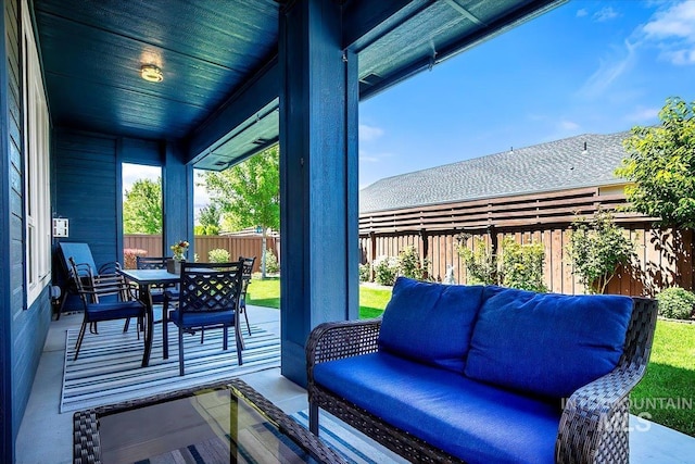 view of patio / terrace with an outdoor living space