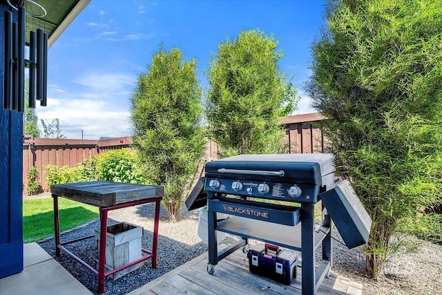 view of patio with a deck