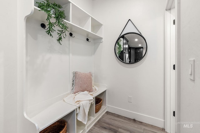 mudroom featuring hardwood / wood-style floors