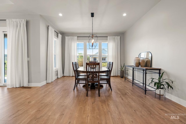 6635 Big Wood Way, Star, ID 83669 - dining room featuring light wood-type flooring, baseboards, and recessed lighting