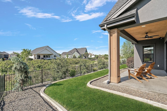 6635 Big Wood Way, Star, ID 83669 - view of yard with a residential view, ceiling fan, and a patio