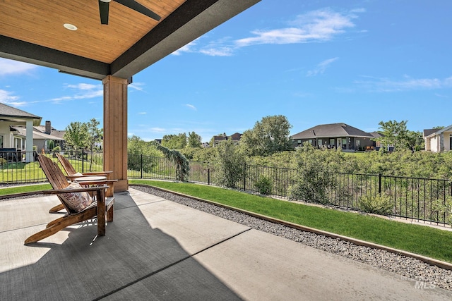 6635 Big Wood Way, Star, ID 83669 - view of patio featuring ceiling fan and a residential view
