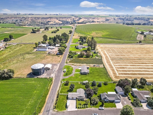 aerial view with a rural view