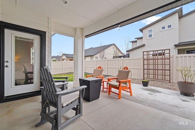 view of patio with a fenced backyard