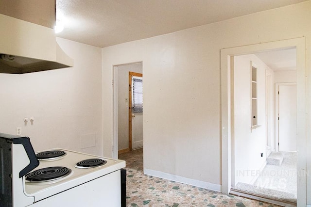 402 S Hayes, Emmett, ID 83617 - kitchen featuring extractor fan, electric stove, and light flooring