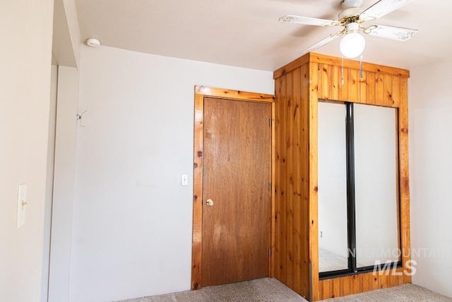 402 S Hayes, Emmett, ID 83617 - unfurnished bedroom featuring carpet flooring, a closet, and a ceiling fan