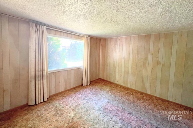 545 Madison St, Twin Falls, ID 83301 - carpeted spare room featuring wood walls and a textured ceiling