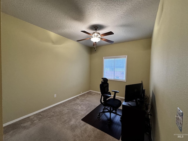 3485 N Chatterton Ave, Boise, ID 83713 - carpeted office with ceiling fan and a textured ceiling