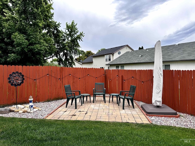 3485 N Chatterton Ave, Boise, ID 83713 - fenced backyard featuring a patio