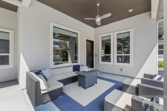 4307 W Briar Rock Ct, Eagle, ID 83616 - view of patio with outdoor lounge area and ceiling fan