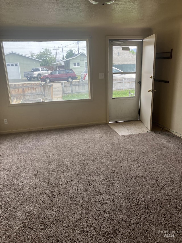 107 E 5th St, Emmett, ID 83617 - unfurnished room with healthy amount of natural light, light colored carpet, baseboards, and a textured ceiling