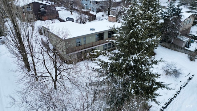 view of snowy aerial view