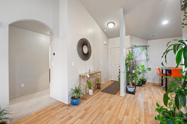 foyer featuring hardwood / wood-style floors