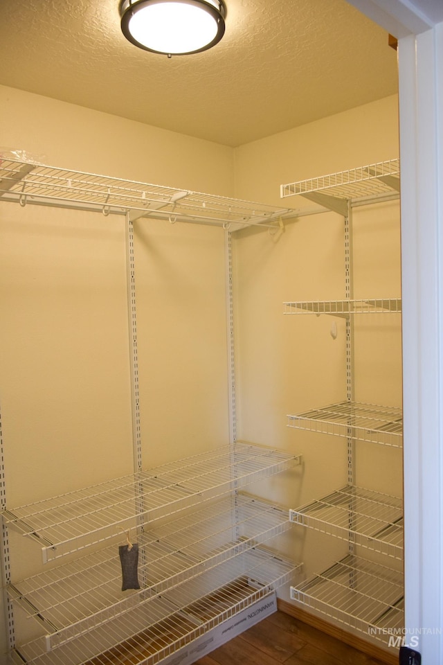 spacious closet with wood finished floors