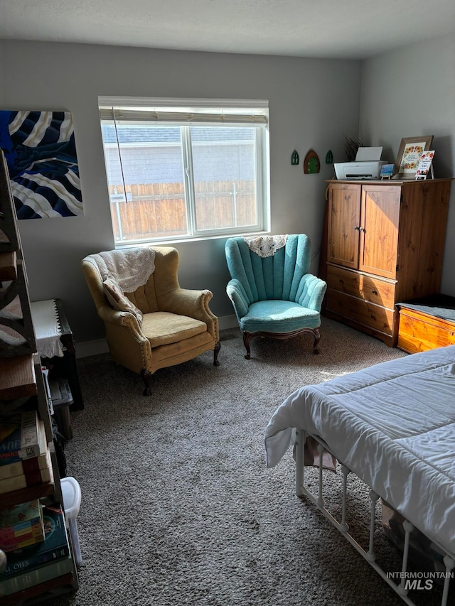 carpeted bedroom featuring multiple windows