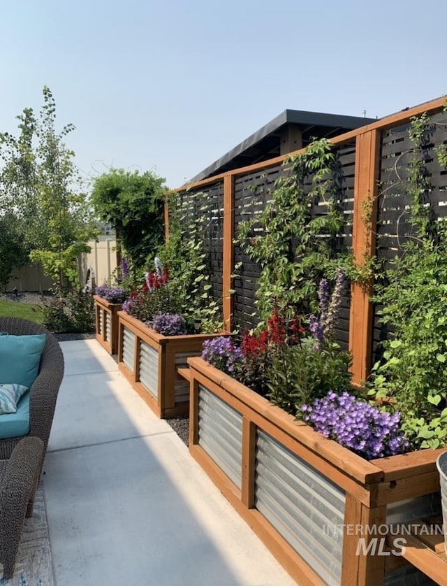 view of patio featuring a fenced backyard
