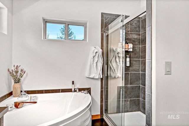 bathroom with plus walk in shower