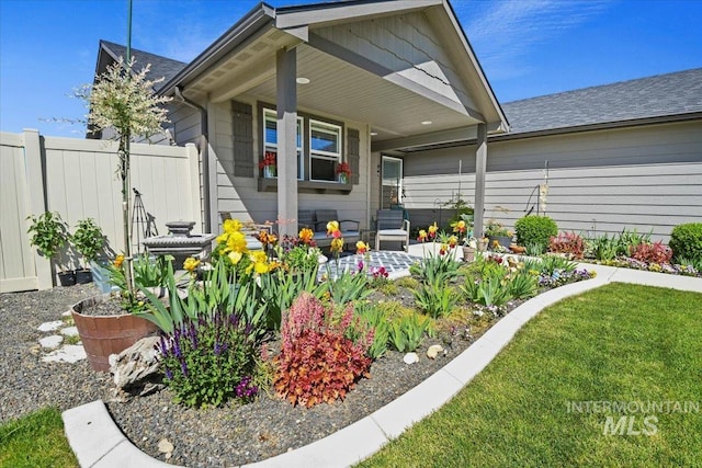 5416 Junegrass Way, Caldwell, ID 83607 - view of front of house featuring a porch and roof with shingles