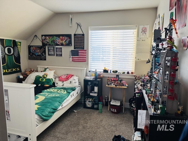 805 Drayton Ave, Twin Falls, ID 83301 - bedroom featuring carpet and vaulted ceiling