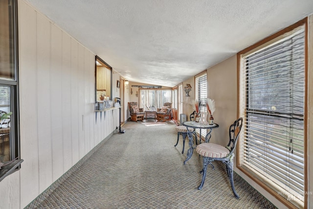 sunroom featuring lofted ceiling