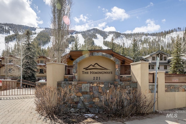 221 Picabo Street #D, Interest 1-H, Ketchum, ID 83340 - community / neighborhood sign with a mountain view