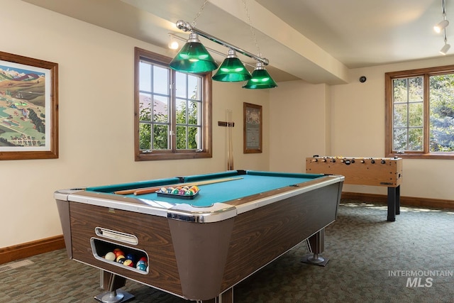 221 Picabo Street #D, Interest 1-H, Ketchum, ID 83340 - playroom with baseboards, billiards, and healthy amount of natural light