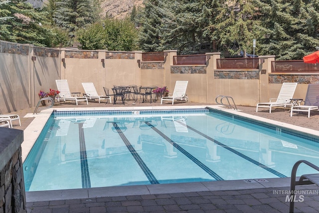 221 Picabo Street #D, Interest 1-H, Ketchum, ID 83340 - community pool featuring a patio area