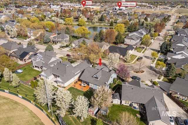 1063 Hitchcock St, Meridian, ID 83646 - bird's eye view featuring a water view and a residential view
