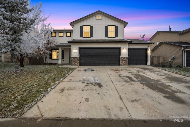 view of property with a garage