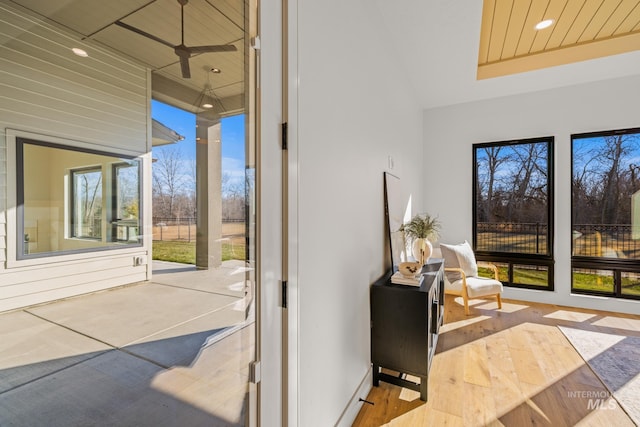 sunroom / solarium with wooden ceiling