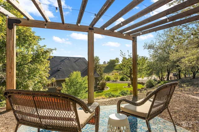 view of patio / terrace featuring a pergola