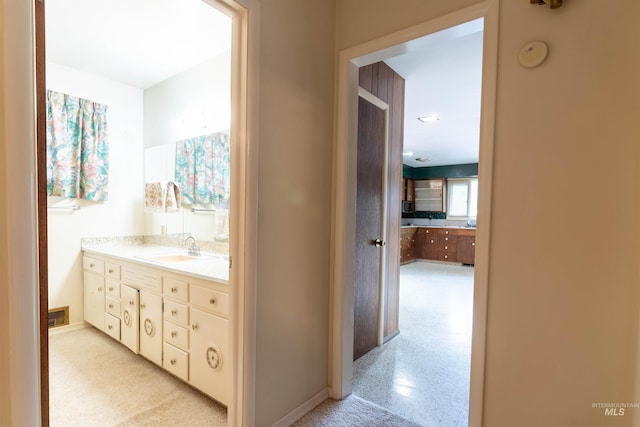 904 Lewis St, Moscow, ID 83843 - hallway featuring a sink and baseboards