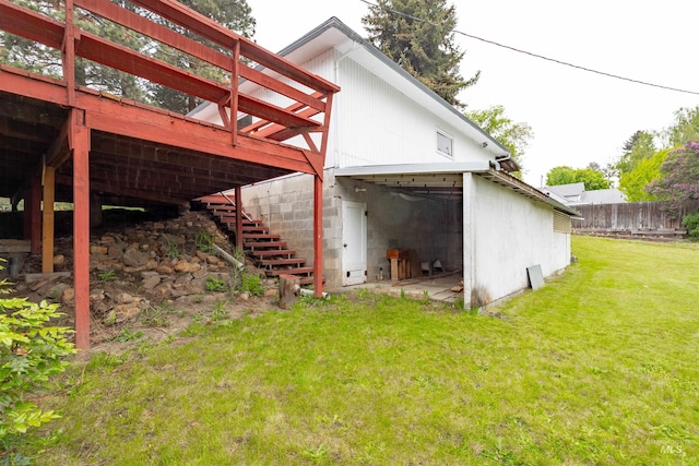 904 Lewis St, Moscow, ID 83843 - rear view of house featuring stairway and a deck