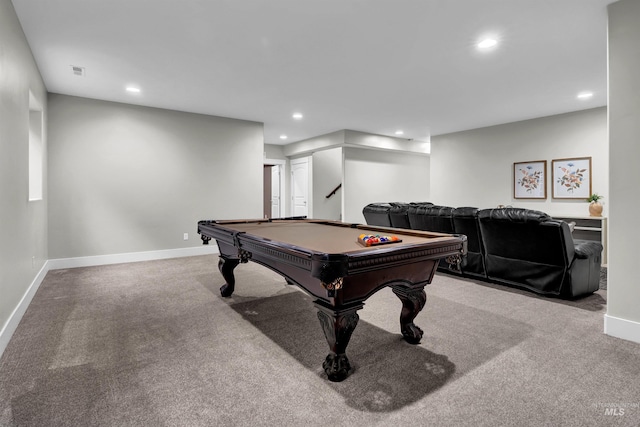 2043 E Lodge Trail Dr, Meridian, ID 83642 - game room featuring carpet flooring, recessed lighting, baseboards, and pool table