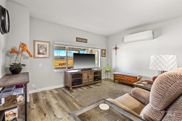 2208 Keithley Creek Rd, Midvale, ID 83645 - living area with a wall mounted AC and wood finished floors