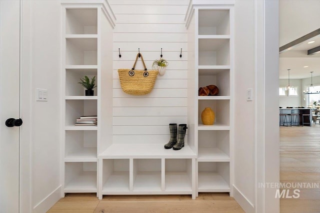 mudroom featuring hardwood / wood-style floors