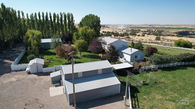 bird's eye view with a rural view