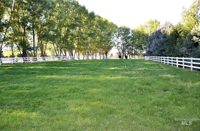 view of yard featuring a rural view