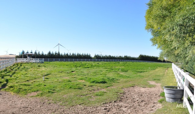 view of yard featuring a rural view