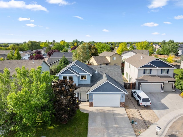 aerial perspective of suburban area