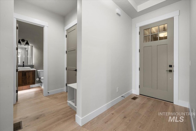 entryway featuring light hardwood / wood-style flooring