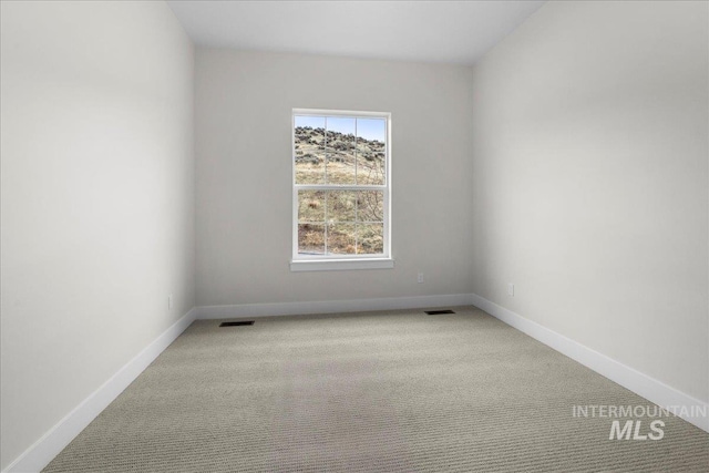 empty room featuring light colored carpet