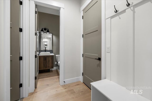 interior space with light hardwood / wood-style floors