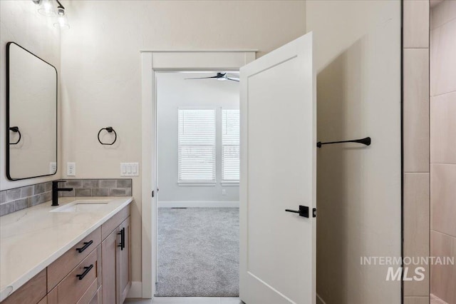 701 N 2nd Ave, Hailey, ID 83333 - full bathroom featuring ceiling fan, baseboards, and vanity