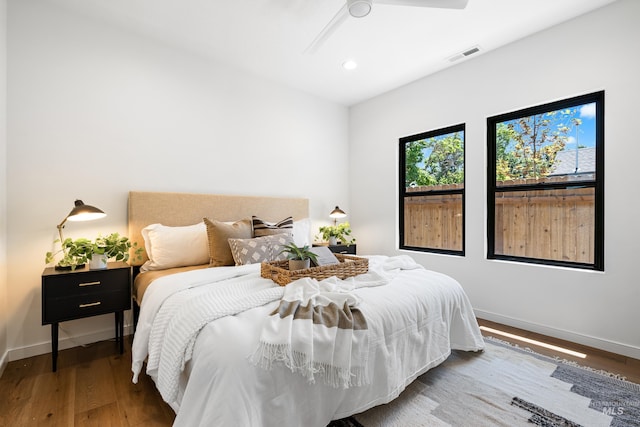 2206 N 20th, Boise, ID 83702 - bedroom featuring wood finished floors, recessed lighting, and ceiling fan