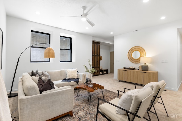 2206 N 20th, Boise, ID 83702 - living area with a ceiling fan and recessed lighting
