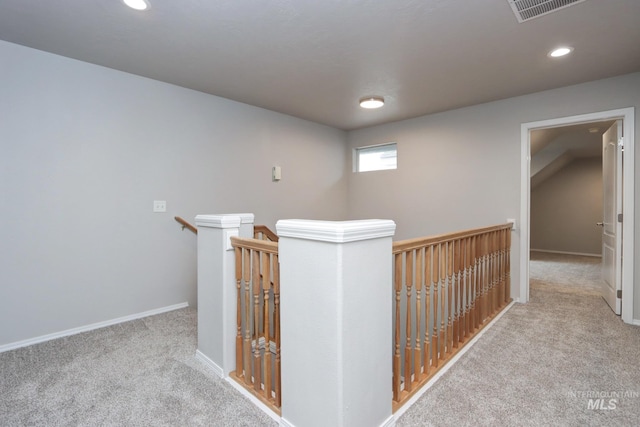 10224 W Altair, Star, ID 83669 - hall featuring carpet floors, an upstairs landing, and recessed lighting