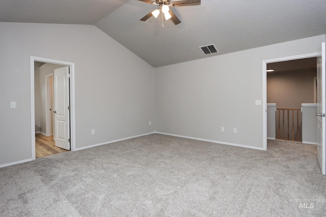 10224 W Altair, Star, ID 83669 - unfurnished bedroom with carpet, vaulted ceiling, and ceiling fan