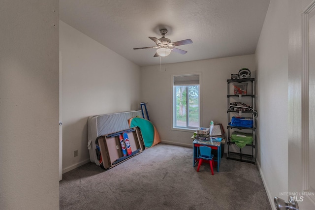 3537 Brogan Rd, Emmett, ID 83617 - recreation room featuring carpet flooring, ceiling fan, and baseboards
