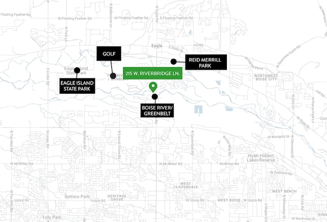215 W Riverbridge Ln, Eagle, ID 83616 - map of property location